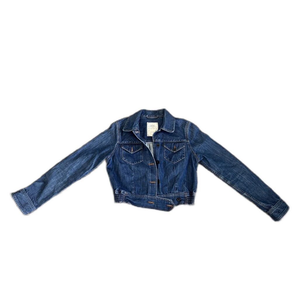 Levi's dark wash denim peplum jacket M